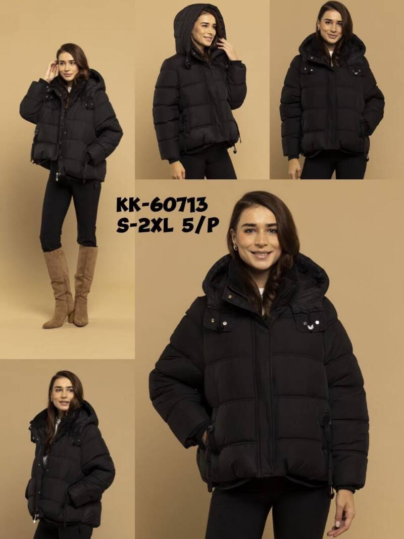 Kurtki damskie zimowe Roz S-2XL, 1 Kolor Paczka 5 szt